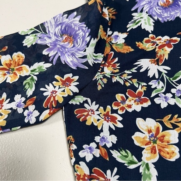 🆕 Showpo. Calling You Out Playsuit Navy Floral Tie Open Back Long Sleeve Romper - Picture 13 of 13